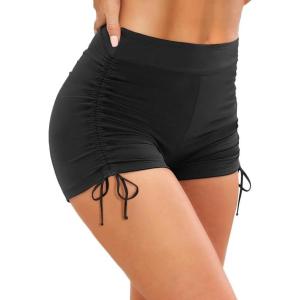 imageWomen Swim Shorts High Waisted Swimsuit Shorts Tummy Control Bathing Suit Bottom Plus Size BoyshortsBlack