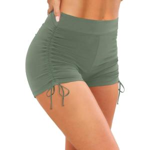 imageWomen Swim Shorts High Waisted Swimsuit Shorts Tummy Control Bathing Suit Bottom Plus Size BoyshortsOlive Green
