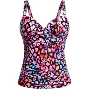 imageWomens Underwire Tankini Top Only  Push Up Swimsuit Top with Bra Support Tummy Control Bathing Suit Top No Bottom 2025Colorful Leopard