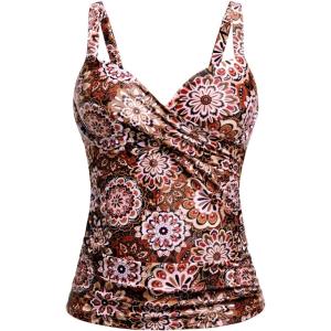 imageWomens Underwire Tankini Top Only  Push Up Swimsuit Top with Bra Support Tummy Control Bathing Suit Top No Bottom 2025Mandala