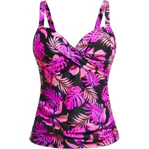 imageWomens Underwire Tankini Top Only  Push Up Swimsuit Top with Bra Support Tummy Control Bathing Suit Top No Bottom 2025Pink Floral