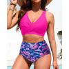 imageHigh Waisted Two Piece SwimsuitWomens Bikini Set Tummy Control Bathing Suit Modest Full Coverage Bikini 2025Pink Paisley