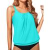 imageYonique Modest Tankini Tops for Women  Loose Fit Swim Tops No BottomAqua Blue
