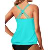 imageYonique Modest Tankini Tops for Women  Loose Fit Swim Tops No BottomAqua Blue