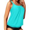 imageYonique Modest Tankini Tops for Women  Loose Fit Swim Tops No BottomAqua Blue