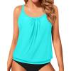 imageYonique Modest Tankini Tops for Women  Loose Fit Swim Tops No BottomAqua Blue