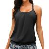 imageYonique Modest Tankini Tops for Women  Loose Fit Swim Tops No BottomBlack 01