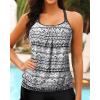 imageYonique Modest Tankini Tops for Women  Loose Fit Swim Tops No BottomBlack Tribal