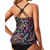 imageYonique Modest Tankini Tops for Women  Loose Fit Swim Tops No BottomColorful Paisley