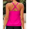 imageYonique Modest Tankini Tops for Women  Loose Fit Swim Tops No BottomHot Pink