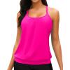 imageYonique Modest Tankini Tops for Women  Loose Fit Swim Tops No BottomHot Pink