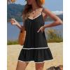 imageYonique Women Beach Cover Up Dresses Spaghetti Strap Dresses Summer Coverups Casual Sundresses with Ruffle HemBlack1