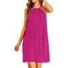 imageYonique Women Beach Cover Up Dresses Spaghetti Strap Dresses Summer Coverups Casual Sundresses with Ruffle HemDark Pink1