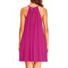 imageYonique Women Beach Cover Up Dresses Spaghetti Strap Dresses Summer Coverups Casual Sundresses with Ruffle HemDark Pink1