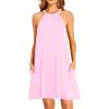 imageYonique Women Beach Cover Up Dresses Spaghetti Strap Dresses Summer Coverups Casual Sundresses with Ruffle HemPink1