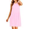 imageYonique Women Beach Cover Up Dresses Spaghetti Strap Dresses Summer Coverups Casual Sundresses with Ruffle HemPink1