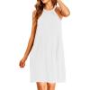 imageYonique Women Beach Cover Up Dresses Spaghetti Strap Dresses Summer Coverups Casual Sundresses with Ruffle HemWhite1