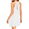 imageYonique Women Beach Cover Up Dresses Spaghetti Strap Dresses Summer Coverups Casual Sundresses with Ruffle HemWhite1