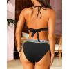 imageYonique Women Two Piece Triangle Bikini Set Bathing Suit Sexy Swimsuit Full Coverage BottomBlack01