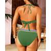 imageYonique Women Two Piece Triangle Bikini Set Bathing Suit Sexy Swimsuit Full Coverage BottomGreen
