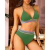 imageYonique Women Two Piece Triangle Bikini Set Bathing Suit Sexy Swimsuit Full Coverage BottomGreen