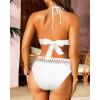 imageYonique Women Two Piece Triangle Bikini Set Bathing Suit Sexy Swimsuit Full Coverage BottomWhite02