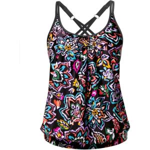 imageYonique Modest Tankini Tops for Women  Loose Fit Swim Tops No BottomColorful Paisley
