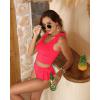 imageTwo Piece High Waisted Swimsuits  Women Tummy Control Bikini Modest Bathing Suit 2PC 2025Hot Red