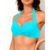 imageYonique Women Halter Bikini Top Push Up Swimsuit Top Retro Swim Top Twist Front Bathing Suit Top OnlyAqua