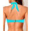 imageYonique Women Halter Bikini Top Push Up Swimsuit Top Retro Swim Top Twist Front Bathing Suit Top OnlyAqua