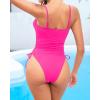 imageYonique Women Strapless One Piece Swimsuit Tummy Control Bandeau Bathing Suit Cheeky SwimwearPink
