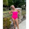 imageYonique Women Strapless One Piece Swimsuit Tummy Control Bandeau Bathing Suit Cheeky SwimwearPink