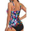 imageYonique Womens Blouson Tankini Top  Loose Fit Modest Swim TopColorful Floral