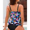 imageYonique Womens Blouson Tankini Top No Bottom Loose Fit Swim Top Modest Tank TopColorful Floral