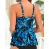 imageYonique Womens Flowy Tankini Top  Modest Swim Top with Loose Fit No BottomBlue Leaves1