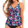 imageYonique Womens Flowy Tankini Top  Modest Swim Top with Loose Fit No BottomColorful Floral