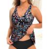imageYonique Womens Flowy Tankini Top  Modest Swim Top with Loose Fit No BottomColorful Paisley