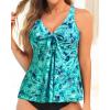 imageYonique Womens Flowy Tankini Top  Modest Swim Top with Loose Fit No BottomGreen Paisley1