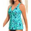 imageYonique Womens Flowy Tankini Top  Modest Swim Top with Loose Fit No BottomGreen Paisley1