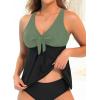 imageYonique Womens Flowy Tankini Top  Modest Swim Top with Loose Fit No BottomOlive Green