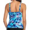 imageYonique Womens Tankini Top Only Tummy Control Bathing Suit Top Ruffle Swimsuit Top V Neck Swim Tank Top No BottomBlue Leaves