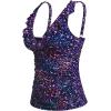 imageYonique Womens Tankini Top Only Tummy Control Bathing Suit Top Ruffle Swimsuit Top V Neck Swim Tank Top No BottomStarry Sky
