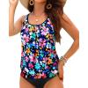 imageYonique Womens Blouson Tankini Top No Bottom Loose Fit Swim Top Modest Tank TopColorful Floral