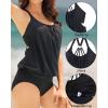 imageYonique Women Two Piece Tankini Blouson Swimsuit Bathing Suits Racerback Swim Tank Tops with Bottoms Tummy Control SwimwearDark Black