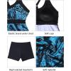 imageYonique Women Two Piece Tankini Swimsuits with Shorts Athletic Bathing Suit with Swim Shorts Racerback Swimwear Blue and White Stripes M