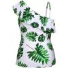 imageYonique Womens One Shoulder Tankini Swim Tops Ruffle Bathing Suit Tops No BottomsWhite