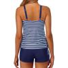 imageYonique Womens Two Piece Tankini Swimsuits with Shorts Athletic Bathing Suits Slimming Swimwear Blue Striped L