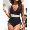 imageTummy Control One Piece Swimsuit  Womens Push Up V Neck Bathing Suit Slimming SwimwearBlack
