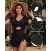 imageYonique Women Swimsuits with Skirt  One Piece Tummy Control Swim Dress Cutout Bathing SuitsBlack