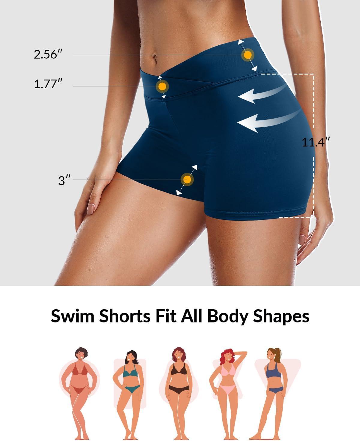 imageYonique Womens Swim Shorts Bathing Suits Bottoms Swimsuit BottomsAvailable in PlusPeacock Blue